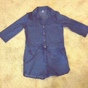 Jean Romper button up